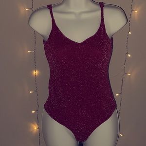 Sparkly Maroon Bodysuit